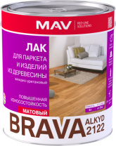 Лак BRAVA ALKYD 2122 д/паркета и изд. издревесины бесц. матовый 1л (0,7кг)