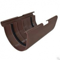 Муфта желоба ПВХ коричн.