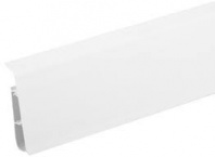 Плинтус напольный с кабель-каналами 85мм 2,2м Деконика 001 G Белый глянцевый
