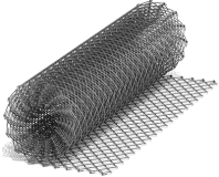 Сетка-рабица в ПВХ 55*55 д. 2,4 мм, высота 1,5 м, рулон 10 м (серый)